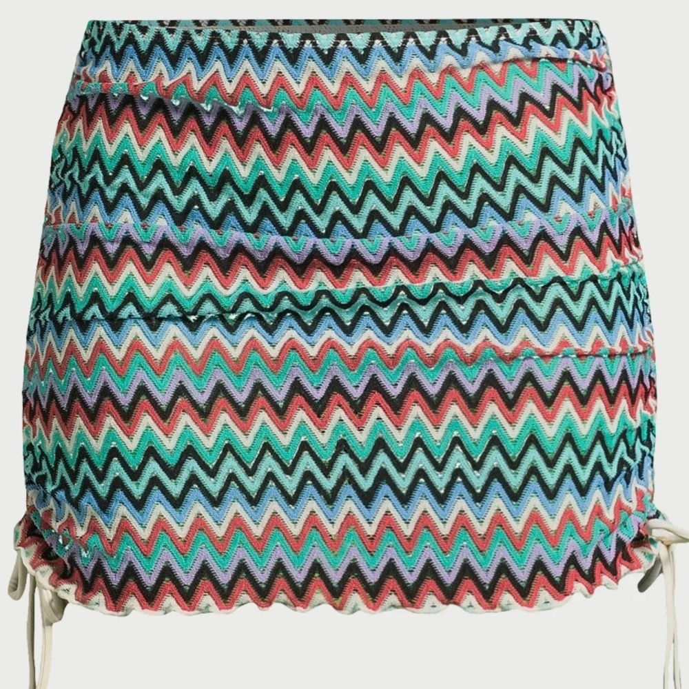 No Boundaries Crochet Chevron Coverup Skirt